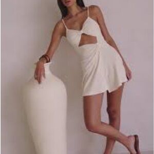 Beach Riot Ivory Mini Dress with Front Cut-Out